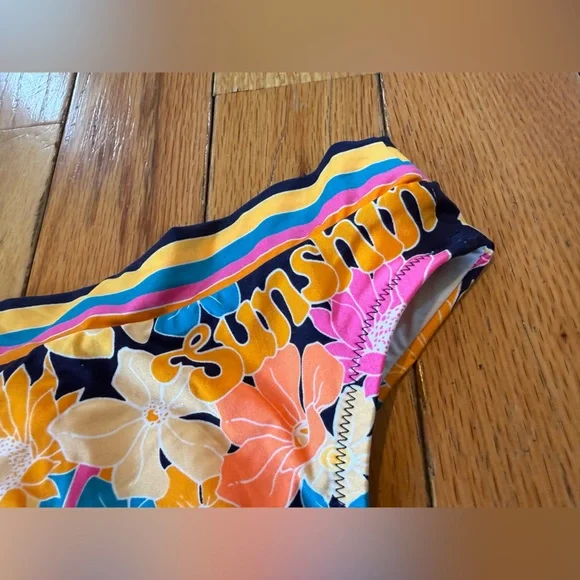 Sunshine 79 Multicolor Floral and Stripe Bikini Bottoms Women’s Size 10 NWT - Picture 9 of 12